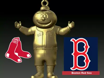 MLB - Necklaces BOSTON RED SOX - Hanging Figurine - 3D print 3D print model