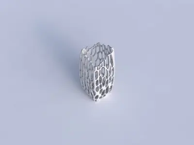 Vase double arc rectangle with cracked organic lattice  3D print model