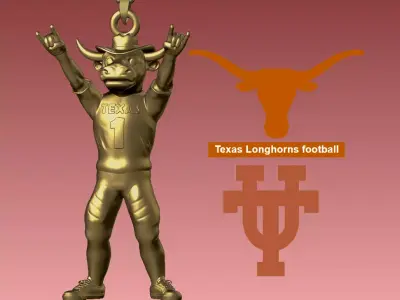 NCAA - Necklaces TEXAS LONGHORNS - Hanging Figurine - 3D print 3D print model