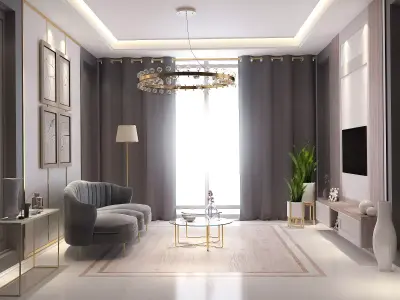 Livingroom modern 3D Model  3D model