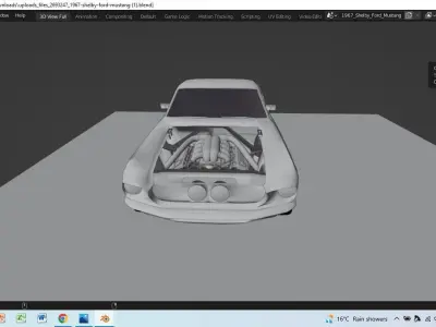 1967 mustang v8 twin turbo 3D model