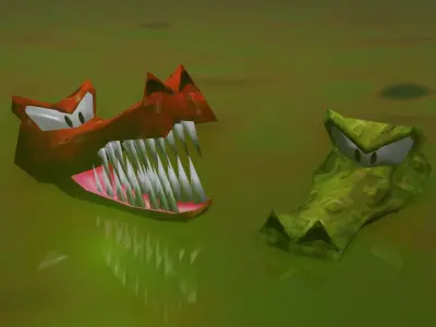 KrockHeads and more itens from DKC2 - N64 version Low-poly 3D model