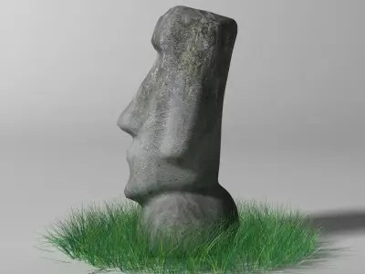 Moai statue Low-poly 3D model