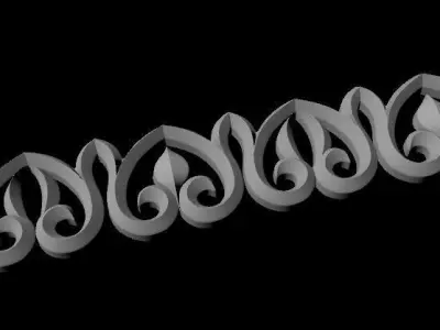 Central decor ornament for furniture 3D model 40