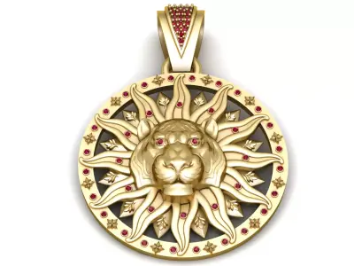 LION SUN PENDANT 3D PRINTABLE MODEL 3D print model