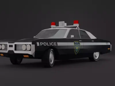 Police Car 1971 NY Low-Poly 3D Model 3D model
