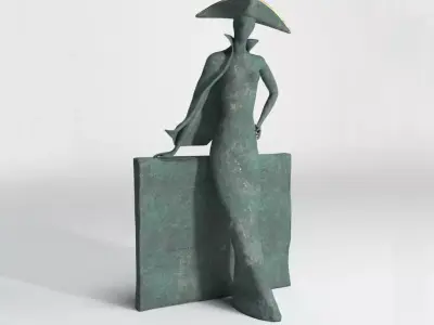 Bronze statuette - 3dsMax V-Ray - PBR - 47 cm - 18 inches 3D model