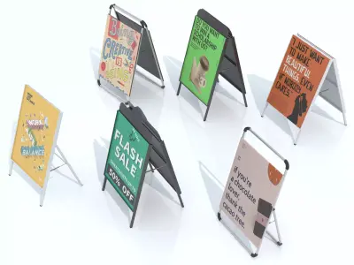 Banner Roll-up Stand 3D model