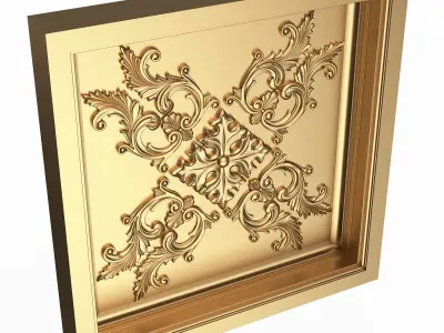 Carved Ceiling Tile 04 Low-poly 3D model