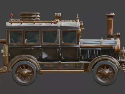 Steampunk Heavy Duty Troop Transport 3D Model Low-poly 3D model