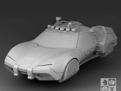 Futuristic police hovercraft 3D print model