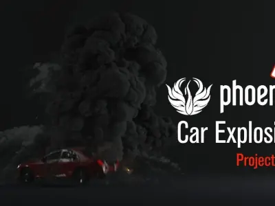 Phoenix FD Car Explosion ProjectFile  PFD Settings  3D model