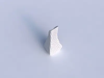 Vase top bent rectangle 2 with twisted diagonal grid plates 3D print model