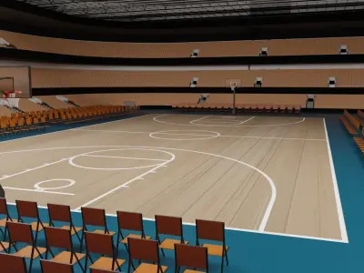 Basketball Stadium Low-poly 3D model