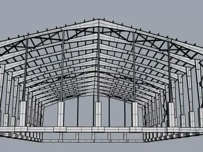 Designing a steel structure using Rhino 3D 3D model