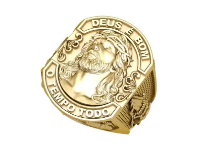 custom jesus ring 3D print model