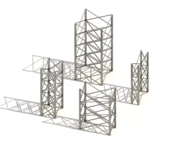 Heavy Duty Steel Industrial Columns 3D model