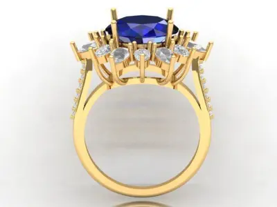Oval Wedding Ring For Women  3D print model