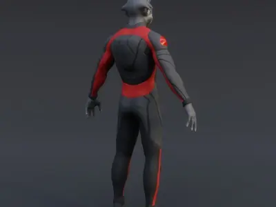 Humanoid Bunny With Racing Suit Low-poly 3D model