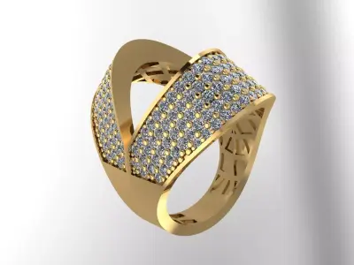 Ring with stones Printing Model 3D print model