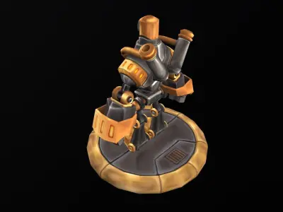 Handpainted Steampunk Robo Detail Free low-poly 3D model