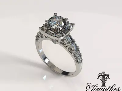Timothes Diamond Ring 3D JewelryModel Printable 3D FR6 3D print model