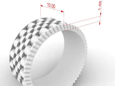 Wedding ring width 10 mm 3D print model