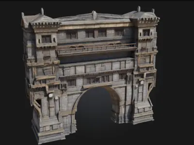 Gothic Fortress Majestic Stronghold of Dark Medieval Times 3D model