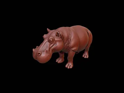 Hippopotamus Animal Sculpture 3D print model buy