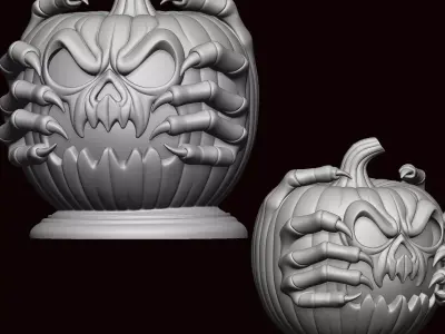 Witch Skull Pumpkin Lamp 3D print model