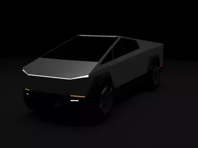 CyberTruck futuristic vehicle Low-poly 3D model