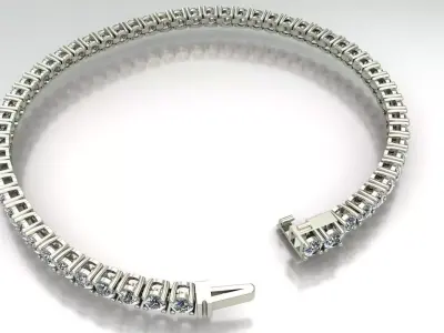 Diamond Tennis Bracelet CDTB030 3D print model