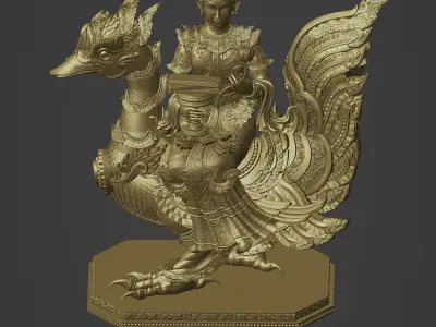 Saraswati 3d sculpture 3D print model