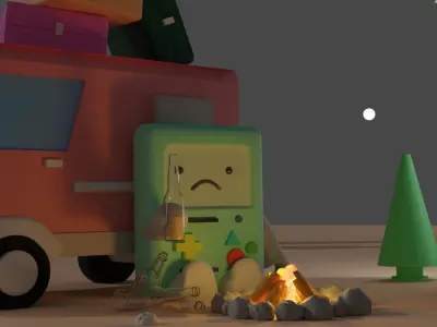 Camp alone Free low-poly 3D model