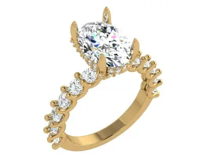 Oval Diamond Ring 3895 3D print model