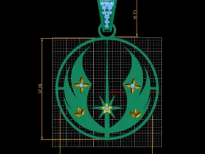 STAR WARS JEDI SYMBOL PENDANT 3D PRINTABLE MODEL 3D print model