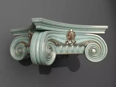 Capital ornate shelf on wall 3D model