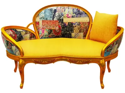 Classical sofa 2 seater Low-poly 3D model