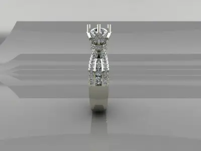 Luxury diamond ring for women 3D print model