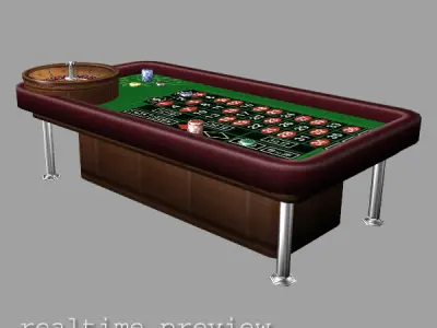 Roulette - Low Poly casino table with roule Low-poly 3D model