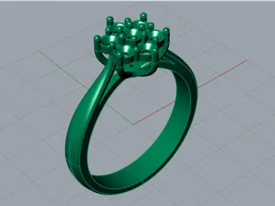bride flower diamond ring fr0044 3D print model