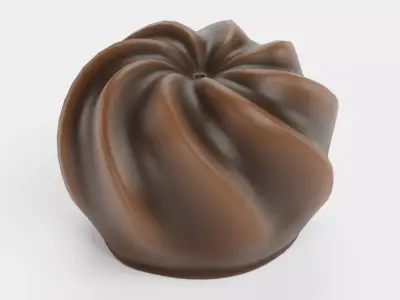 Chocolate Candy V6 - Twisted Chocolate Swirl Form 3D model
