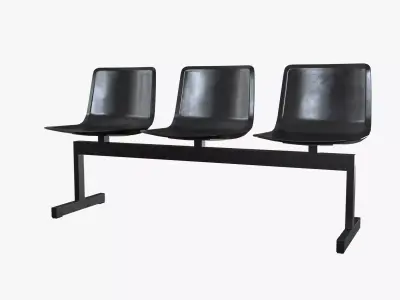 PATO Bench Model-4330 Steel Black Painted Low-poly 3D model