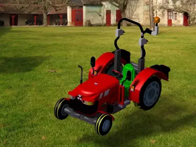 High-Quality Tractor CAD Model 3D model