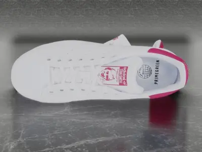 Adidas 3D Shoes - White - Pink - Stan Smith Series Low-poly 3D model