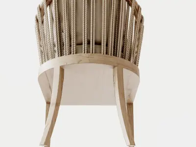 Tulum Upholstered Dining Chair Low-poly 3D model