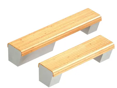 Outdoor park bench with an urn 3D model