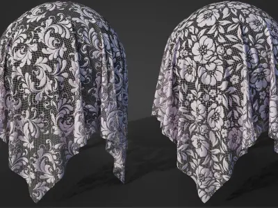 50 Lace Fabric Texture  Sbsar  VideoTutorial Vol01 3D model