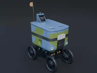 Food Delivery Robot Low-poly 3D model