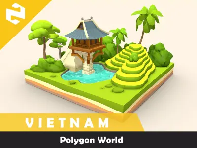 Polygon World - Vietnam Free low-poly 3D model